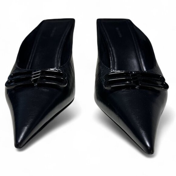 Balenciaga Women's Black Square Knife BB Mule Size 38 NEW IN BOX - Picture 5 of 16